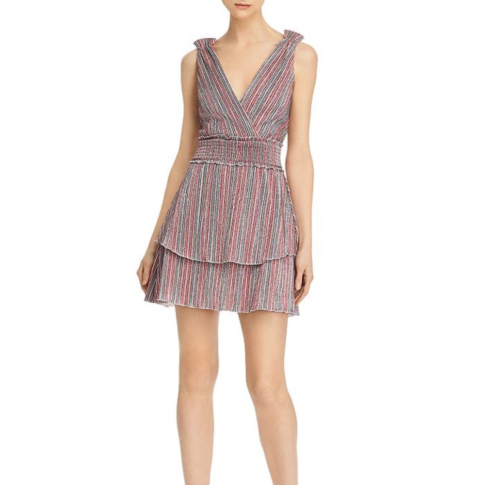 Saylor Lazlo Metallic Stripe Dress size Small